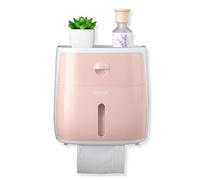Meiyijia - porta carta igienica,Portarotolo a parete,Portarotoli e dispenser per rotolo di carta impermeabili/antipolvere,Autoadesivo (Pink)