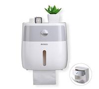 Meiyijia - porta carta igienica,Portarotolo a parete,Portarotoli e dispenser per rotolo di carta impermeabili/antipolvere,Autoadesivo,Bianco + grigio