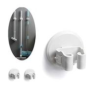 Meiyijia Portascope e Portaspazzole Muro Montato, Robusto Strumento Rack di Stoccaggio Salvaspazio per Cucina, Plastica ABS - 3 Pezzi - Bianco