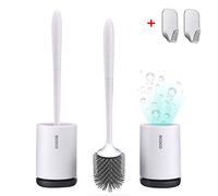Meiyijia Scopino, Morbido Bagno in Silicone Set di spazzole per Toilette Bianco, Foro di Ventilazione, Montaggio a Parete, 1 Pezzi
