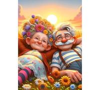 MEIYUDA Diamond Painting Amante del tramonto, 5D Diamond Painting Kit Completo, 5D Pittura Diamante Painting Kit Diamond Painting, Artigianale Per La Decorazione Della Parete Di Casa 30x40cm