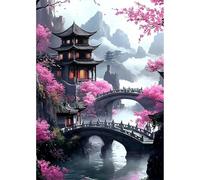 MEIYUDA Diamond Painting Paesaggio, 5D Diamond Painting Kit Completo, 5D Pittura Diamante Painting Kit, Diamond Painting Artigianale Per La Decorazione Della Parete Di Casa 30x40cm