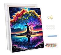 MEIYUDA Dipingere con i Numeri Adulti con Telaio Albero Della vita Colorato, Fai da te Paint by Numbers Quadri da Dipingere Numerat, Pittura a Olio Kit, Pittura Adulti Decora la Casa Regalo 30x40cm