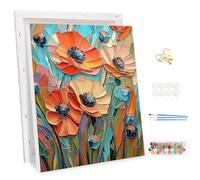 MEIYUDA Dipingere con i Numeri Adulti con Telaio Fiori Impressionisti Moderni, Kit di Pittura a Olio su Tela Fai-da-Te con Pennelli Pittura a Pigmento Acrilico Disegno 30x40cm(Scatola regalo)