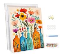 MEIYUDA Dipingere con i Numeri Adulti con Telaio Fiori, Pittura a Olio Kit Paint by Numbers Dipingere con i Numeri, fai da te Quadri da Dipingere Numerat, Pittura Adulti Decora la Casa Regalo 30x40cm