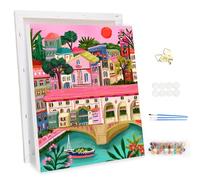 MEIYUDA Dipingere con i Numeri Adulti con Telaio Firenze, Kit di Pittura Acrilica Fai-da-Te per Adulti Principianti Facile su Te, Paint by Numbers Pittura Decora la Casa Regalo 30x40cm