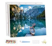 MEIYUDA Dipingere con i Numeri Adulti con Telaio Lago di Montagna Naturale, Kit di Pittura Acrilica Fai-da-Te per Adulti Principianti Facile su Te Paradiso, Pittura Decora la Casa Regalo 40x30cm