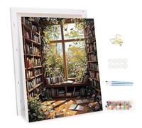 MEIYUDA Dipingere con i Numeri Adulti con Telaio Paesaggio, Pittura a Olio Kit Paint by Numbers, fai da te Quadri da Dipingere Numerat, Pittura Adulti Decora la Casa Regalo 30x40cm