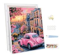 MEIYUDA Dipingere con i Numeri Adulti con Telaio Parigi al tramonto, Kit di Pittura Acrilica Fai-da-Te per Adulti Principianti Facile su Te, Paint by Numbers Pittura Decora la Casa Regalo 30x40cm