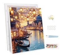 MEIYUDA Dipingere con i Numeri Adulti con Telaio Scena notturna a Venezia, fai da te Paint by Numbers Quadri da Dipingere Numerat, Pittura Adulti Decora la Casa Regalo 30x40cm