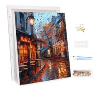 MEIYUDA Dipingere con i Numeri Adulti con Telaio Una bella città vecchia in Europa, Paint by Numbers Quadri da Dipingere Numerat, Pittura a Olio Kit, Pittura Adulti Decora la Casa Regalo 30x40cm