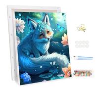 MEIYUDA Dipingere con i Numeri Adulti con Telaio Volpe animale, Kit di Pittura Acrilica Fai-da-Te per Adulti Principianti Facile su Te, Paint by Numbers Pittura Decora la Casa Regalo 30x40cm