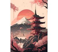 MEIYUDA DIY Diamond Painting Kit Paesaggio di Tokyo, 5D Pittura Diamante Painting Kit, Diamond Painting Ricamo a Punto Croce Artigianale Per La Decorazione Della Parete Di Casa 30x40cm