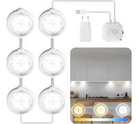 Meiyue Luce Armadio LED, Lampada Armadio con Sensore di Movimento, 72 LED, 3 Temperature di Colori, Luce LED Sottopensile Lampada per Cucina, Scale, Soggiorno Armadio, Corridoi
