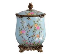 MEIZHITU Cestino Della Spazzatura Americano Con Coperchio, Secchio Portaoggetti, Ornamenti For La Camera Da Letto(Blue)