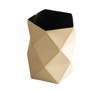 MEIZHITU Cestino For Rifiuti In Pelle Con Motivo Geometrico For Ufficio, Dormitorio, Cucina Senza Coperchio(Beige)