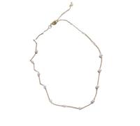 MEIZHITU Imitazione Collana Di Perle Squisita Collana Di Perle Da Donna, Girocollo, Con Ciondolo, Gioielli Accessori Per Matrimonio(Gold)