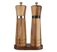 MEIZHITU Macina Sale E Pepe Set Macina Sale E Pepe in Legno, Agitatore, Grossolanità in Ceramica Facilmente Regolabile, Ricaricabile Macina Spezie