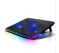 MEIZHITU Notebook Cooler Per Ufficio RGB Laptop Pad di Raffreddamento Per 12-17 Pollici Con 3 Ventole Silenziose E Touch Control Pannello Metallo Portatile Cooler Accessori Del Computer Portatile
