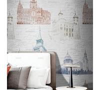 MEIZONGHUOJI Carta da Parati Autoadesiva Architettura della chiesa retrò 45 * 600cm Carta da Parete Adesivo Vinile Soggiorno Camera Da Letto Bagno Adesiva per Mobili Pellicola Adesiva per Cucina Muro