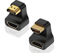 MejaRizon 2 adattatori HDMI a forma di U Ultra ad angolo retto, HDMI 2.1 maschio a femmina, compatibile con 8 K @ 60 Hz UHD 3D, presa HD, 180° per HDTV Laptop Monitor Proiettore TV (1 avanti + 1