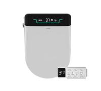 MEJE #001U - Bidet intelligente per WC esteso con indicatore di temperatura, sedile WC riscaldato, apertura e chiusura automatica, funzione di lavaggio a temperatura (bianco)