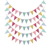 MEJOSER 60 Pezzi Bandierine Triangolari Multicolori Bandiere Colorate Triangle Festone Striscione Decorazione Festa Compleanno Natale Matrimonio