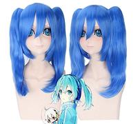 MekakuCity Actors Enomoto Takane Parrucche Cosplay per donna Parrucca per capelli finti blu lunga media con due code di cavallo per anime universali