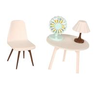 Mekalero Accessori sicuri per la casa, tra cui luce per sedia da scrivania e ventilatore, per case delle bambole creative, decori, mobili per la casa modello sottile