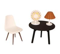 Mekalero Accessori sicuri per la casa, tra cui luce per sedia da scrivania e ventilatore, per case delle bambole creative, decori, mobili per la casa modello sottile