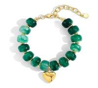 Mekalero Alla moda stile europeo perline resina con ciondolo a forma di cuore accessori da polso per gli amanti della moda resina cuore, Misura unica, come descritto