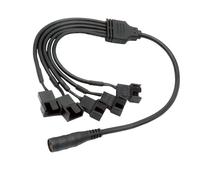 Mekalero Cavo di prolunga professionale per ventola DC5521 a 4 pin, cavo splitter 2 3 4 5 vie connessione 37 cm lunghezza design PC Fan Link Wire
