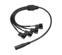 Mekalero Cavo di prolunga professionale per ventola DC5521 a 4 pin, cavo splitter 2 3 4 5 vie connessione 37 cm lunghezza design PC Fan Link Wire