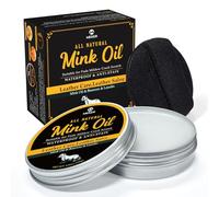 MEKER Olio di visone per stivali in pelle, balsamo e detergente per pelle, 100 g, completamente impermeabile, ammorbidisce e ripristina le scarpe, bianco, 100 g