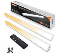 MEKKLEON Lampada da incasso a LED da cucina con telecomando, luce ricaricabile per vetrine, senza fili, per guardaroba (bianco, 30 cm)