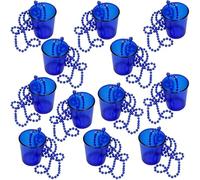 MEKLITRZ 12 Pezzi Plastica Collana in Vetro da Sposa, Addio al Nubilato Bicchieri da Shot per Compleanni di Matrimonio per la Decorazione delle Feste(Sapphire)