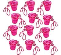 MEKLITRZ 12 Pezzi Plastica Collana in Vetro da Sposa, Addio al Nubilato Bicchieri da Shot per Compleanni di Matrimonio per la Decorazione delle Feste(Rose Red)