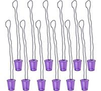 MEKLITRZ 12 Pezzi Plastica Collana in Vetro da Sposa, Addio al Nubilato Bicchieri da Shot per Compleanni di Matrimonio per la Decorazione delle Feste(Purple)