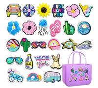 MEKLITRZ Confezione Da 25 Ciondoli Estivi for Borsa Bogg - Accessori Indispensabili Borse Spiaggia, Decorazioni Fai Te A Tema Scarpe, Rimovibili Bambini E Adulti