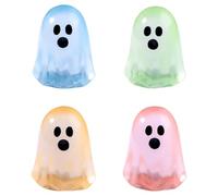 MEKLITRZ Confezione da 4 Mini Figure di Fantasmi di Halloween, Statuette Che Si Illuminano al Buio, Accessori Luminosi for Giardini delle Fate, Graziosi Decori for Micro Paesaggi, Bomboniere