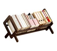 MEKLITRZ Libreria Inclinabile In Legno Bambù, Scaffale Scrivania, Scaffale Libri, Espositore Organizzatore Tavolo, Piccoli Spazi Compatti, Scaffale Creativo for CD Riviste Libri(Dark,40x26x25cm)