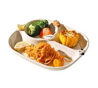 MEKLITRZ Piatti Piani Divisi, Piatto In Ceramica, Con 3 Scomparti For La Suddivisione Del Cibo In Un Pasto Bilanciato, for Dessert, Insalate, Bistecche, Sushi, Spaghetti, Adatti Al Microonde
