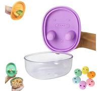 MEKLITRZ Scatola for Snack Senza Disordine Con Protezione per le Dita, Contenitore Portatile A Prova Di Perdite, Ciotola in Silicone Alimentare Riutilizz(Purple)