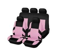 MeKnMoney 9 Pezzi Set Completo di Coprisedili per Renault Clio 5 Clio 4 Clio 3 Estate 2001-2026, Protezione Sedili Anteriori e Posteriori Auto Accessori,E/Pink