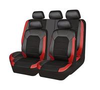 MeKnMoney Coprisedili Auto Per Alfa Roméo Junior 2016-2026, Pelle Protezione Sedili Anteriori e Posteriori Antiscivolo Auto Accessori,C/Black Red