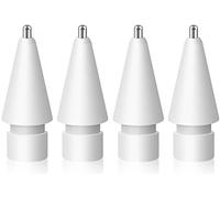 MEKO 4 punte di ricambio per Apple Pencil 1/2a generazione, USB-C e Apple Pencil Pro e Logitech Crayon, 0,72 mm, punta di ricambio ad alta sensibilità e resistente all'usura, colore bianco