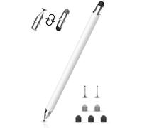 MEKO Penna Touchscreen Magnetico 3 in 1 Penna per Tablet con Punte in Fibra, Gomma e Disco, compatibile con tablet/telefoni come iPhone/iPad/Samsung/Huawei/Xiaomi/Surface/Chromebook - Bianco