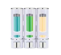 MEKOTRIN Dispenser Sapone Bagno, Dosatore Sapone Bagno Mani Cucina, Dispenser Bagnoschiuma Doccia A Parete Con Etichetta Impermeabile Per Cucine Bagni (Bianco,)