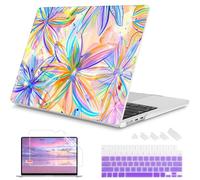 Mektron Custodia per MacBook Air 15 pollici M5 A3448/M4 A3241/M3 A3114/M2 A2941/M3 A3114/M2 A2941, cover rigida in plastica stampata con display Retina liquido da 15,5 pollici Touch ID, acquerello