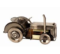 Mel O Design Portabottiglie Moderno portabottiglie Trattore in Metallo Color Argento Altezza 15 cm Lunghezza 26 cm